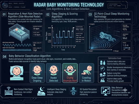 Tired of Unsafe Baby Cameras & Wearables? GLOCANDY Radar Non-wearable Smart Baby Monitor Redefines Newborn Care